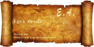 Egri Arnó névjegykártya